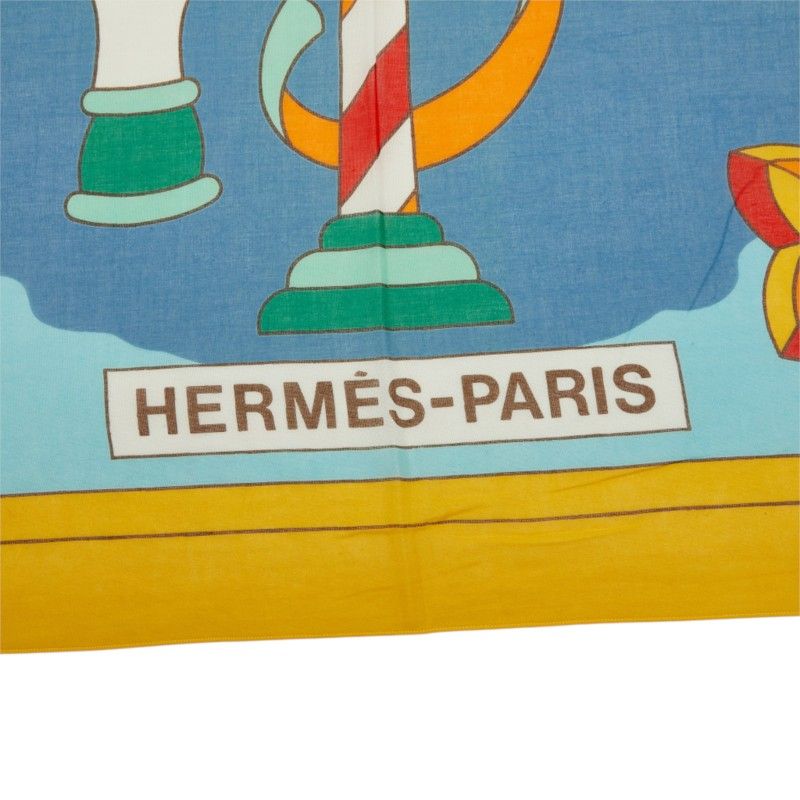 Hermes Pareo Scarf Yellow Multicolor Cotton Skirt — view 5
