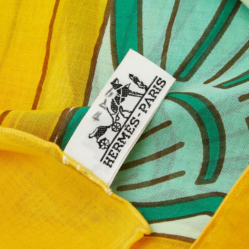 Hermes Pareo Scarf Yellow Multicolor Cotton Skirt — view 6