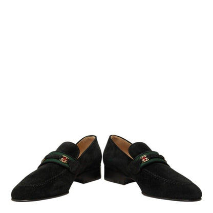 Gucci Sherry Line Loafers Shoes Black Suede — view 4