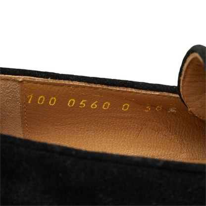 Gucci Sherry Line Loafers Shoes Black Suede — view 6