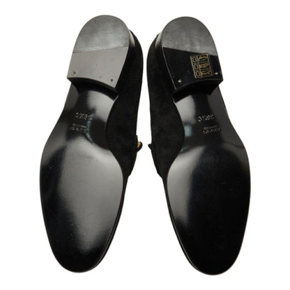 Gucci Sherry Line Loafers Shoes Black Suede — view 5