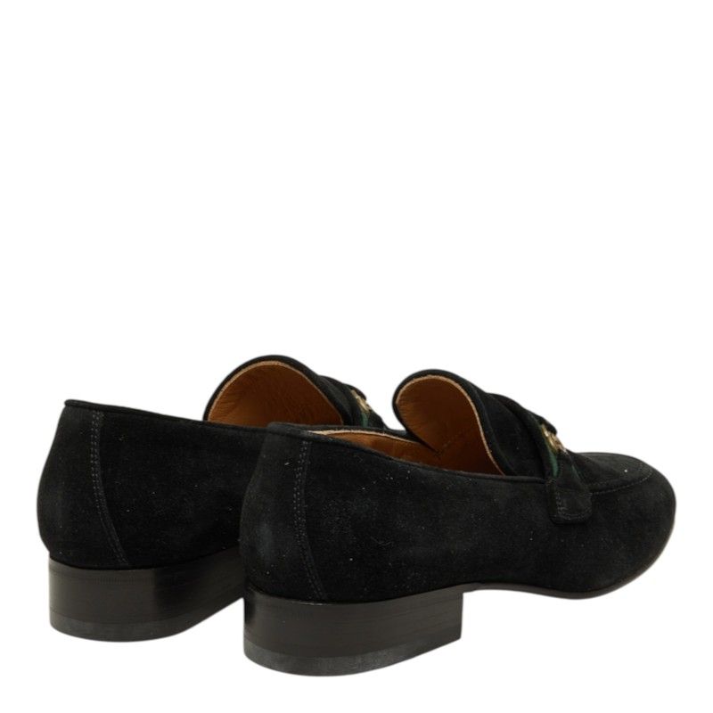 Gucci Sherry Line Loafers Shoes Black Suede — view 3