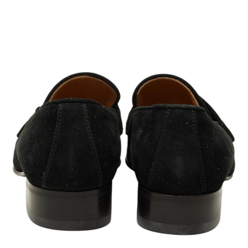 Gucci Sherry Line Loafers Shoes Black Suede — view 2