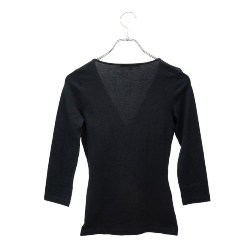 Gucci Sherry Line Sleeve Front Gathers Top T-Shirt Black Cotton Polyester — view 2
