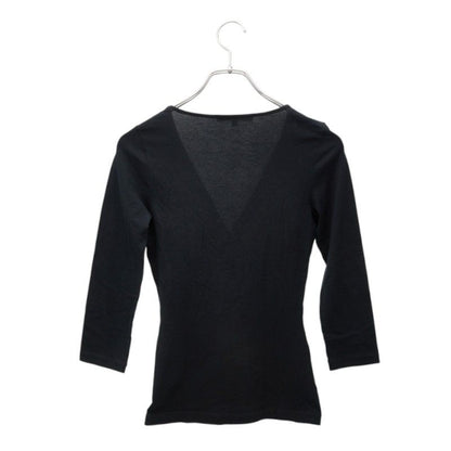 Gucci Sherry Line Sleeve Front Gathers Top T-Shirt Black Cotton Polyester — view 2