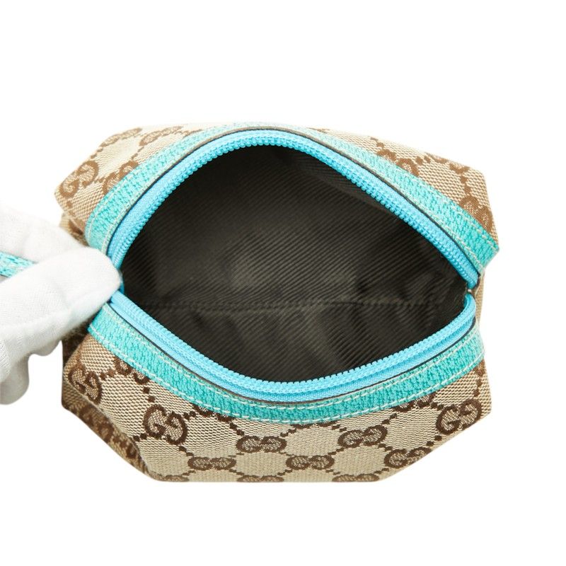 Gucci GG Canvas Pouch Beige Blue — view 8