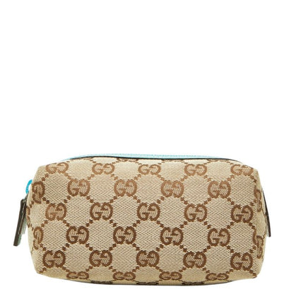 Gucci GG Canvas Pouch Beige Blue