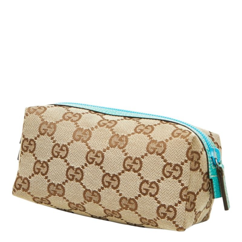 Gucci GG Canvas Pouch Beige Blue — view 2