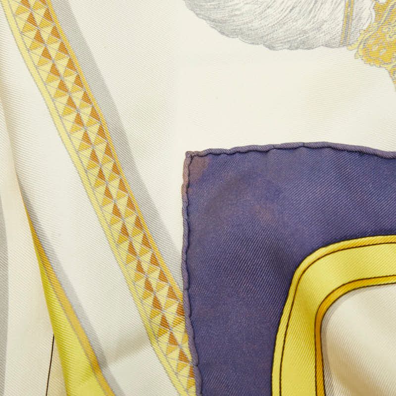 Hermes Carre 90 Grand Apparat Horse in Full Dress Scarf Large Format Navy Ivory — view 7