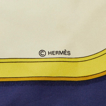 Hermes Carre 90 Grand Apparat Horse in Full Dress Scarf Large Format Navy Ivory — view 3