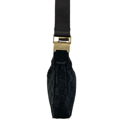 Gucci Shoulder Bag GG Pattern Metal Bar Black Leather — view 4