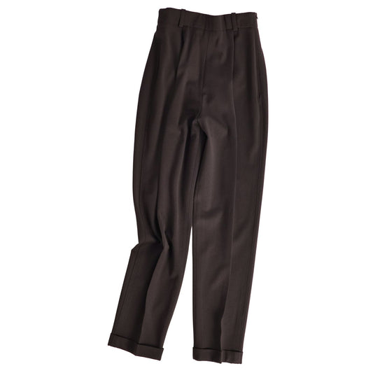 Hermes Vintage Pants Trousers Long Wool Brown 38