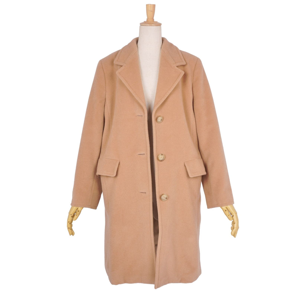 Max Mara Coat Long Chesterfield White Tag Wool Brown — view 4