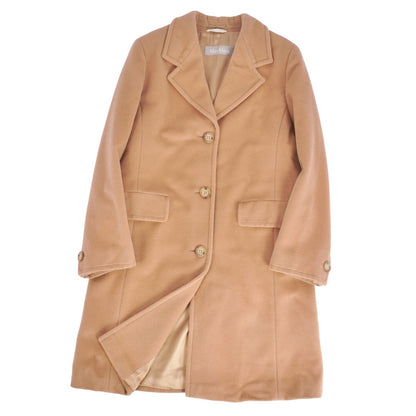 Max Mara Coat Long Chesterfield White Tag Wool Brown