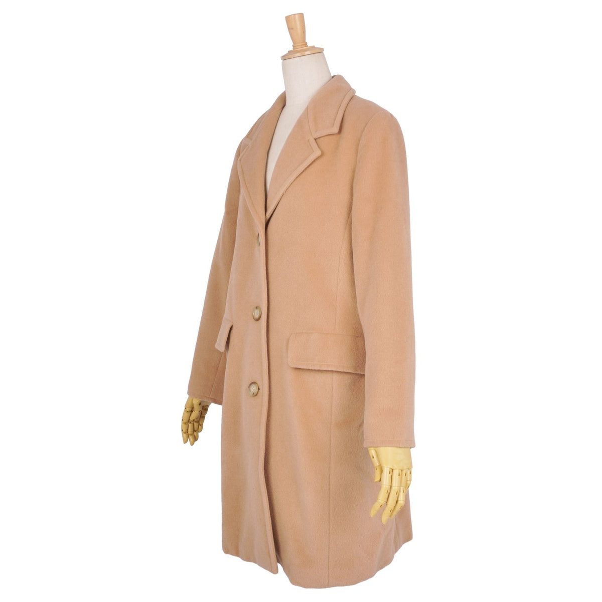 Max Mara Coat Long Chesterfield White Tag Wool Brown — view 5