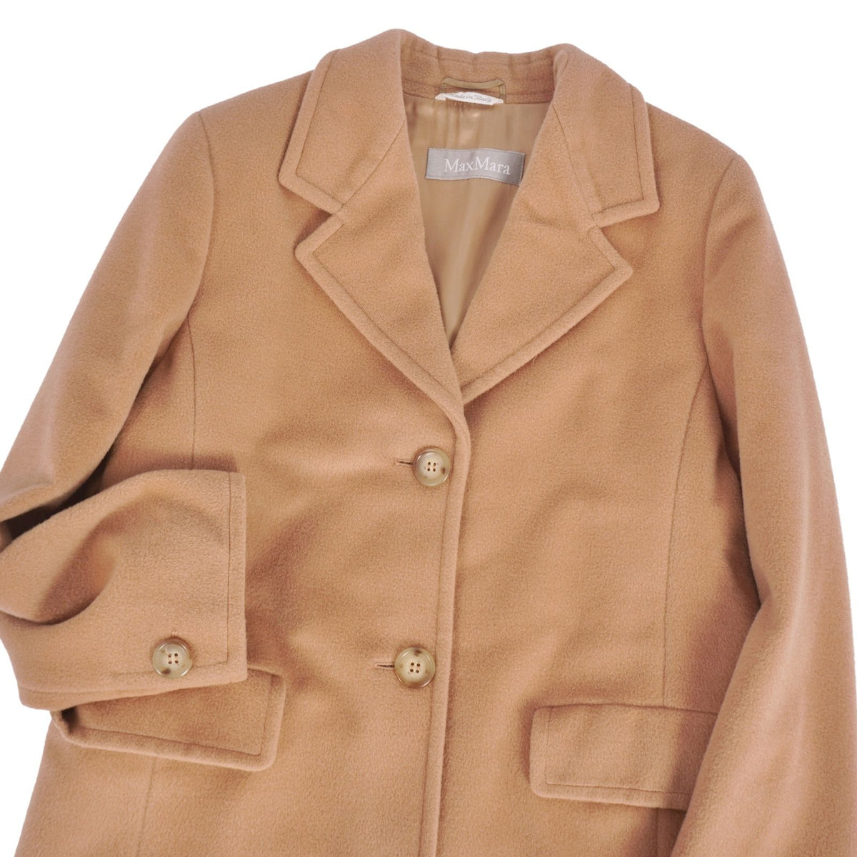 Max Mara Coat Long Chesterfield White Tag Wool Brown — view 2