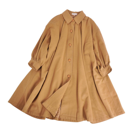 Saint Laurent Vintage Coat Long Wool Brown