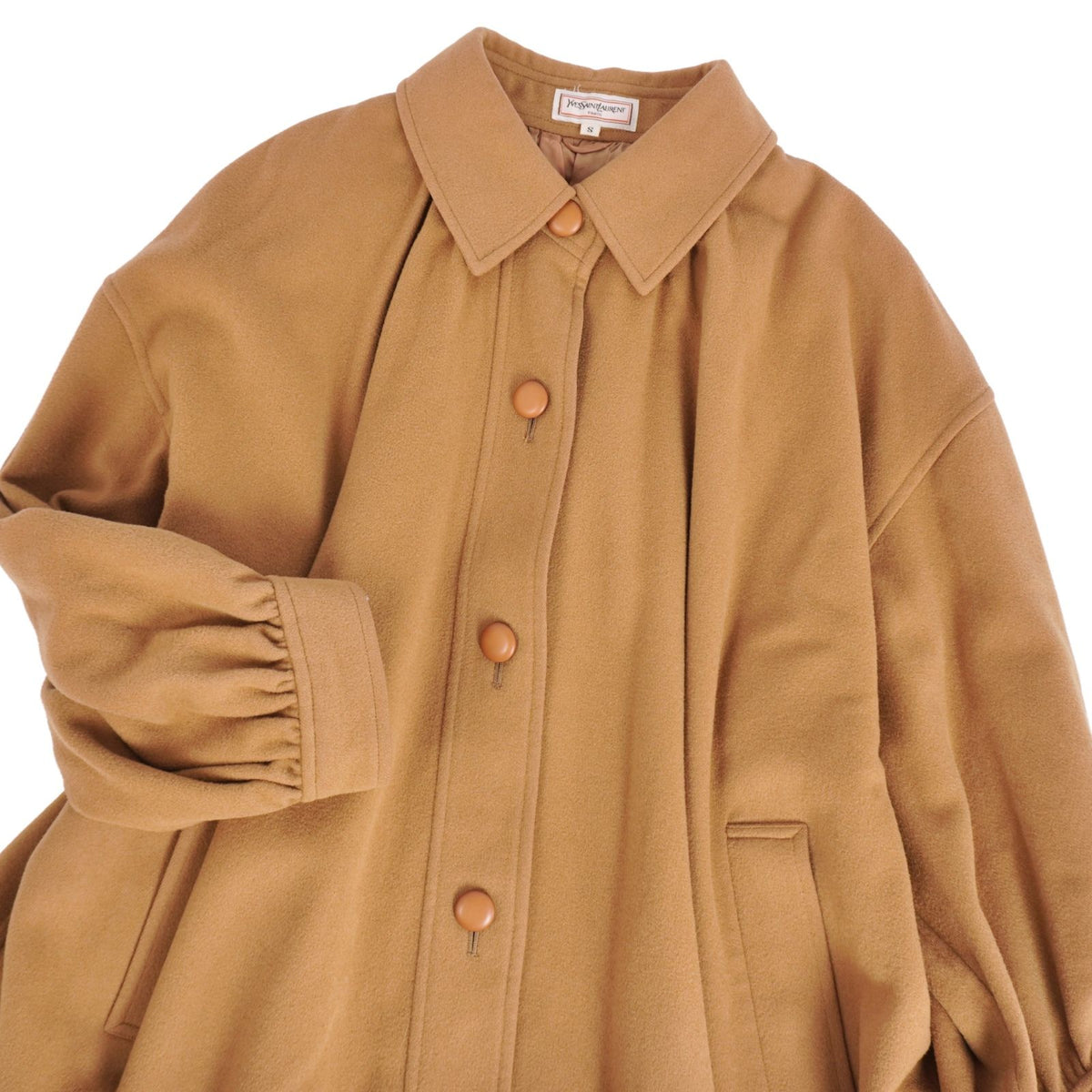 Saint Laurent Vintage Coat Long Wool Brown — view 2