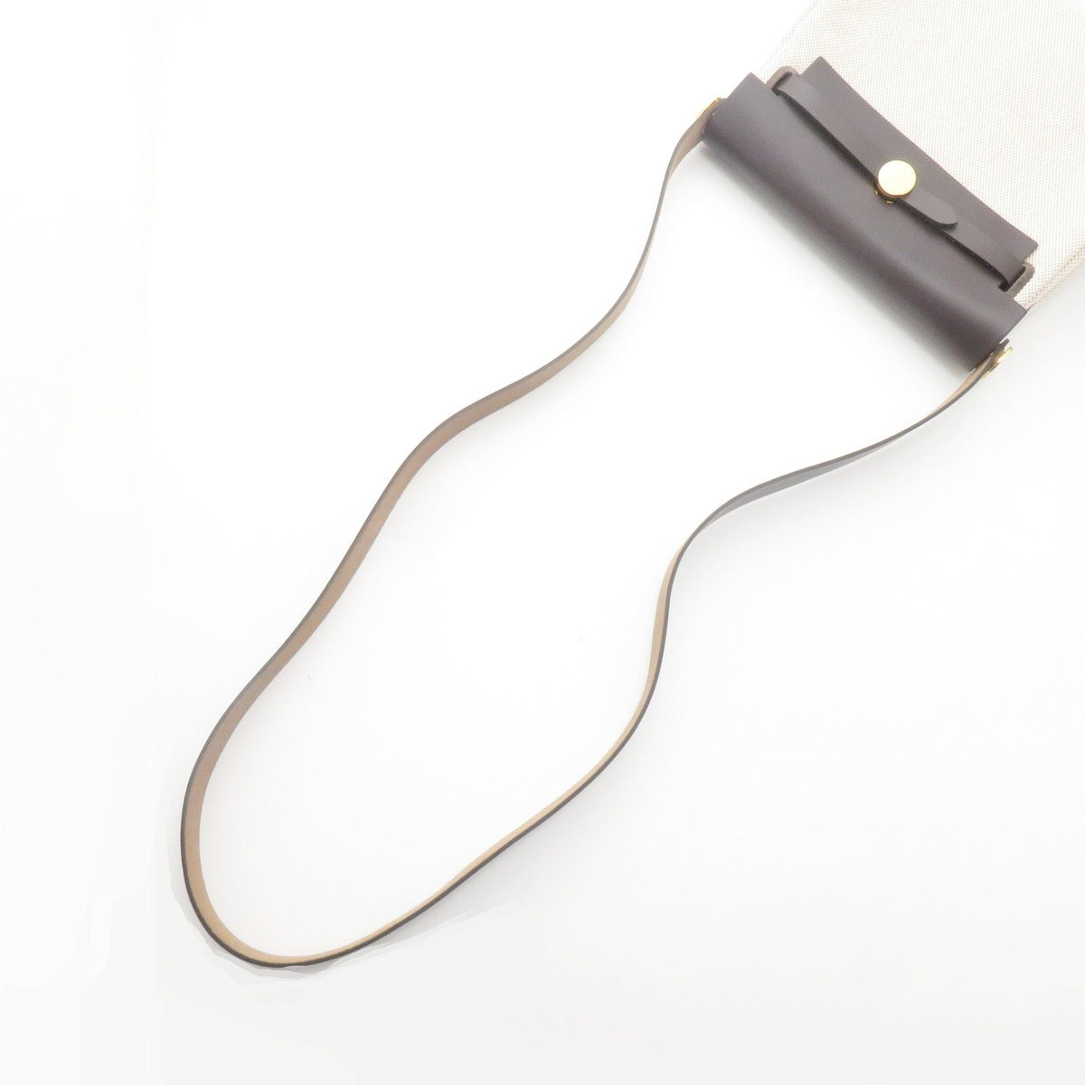 Hermes Herbag Zip Mini Natural Dark Brown Silver Shoulder Bag Canvas — view 4