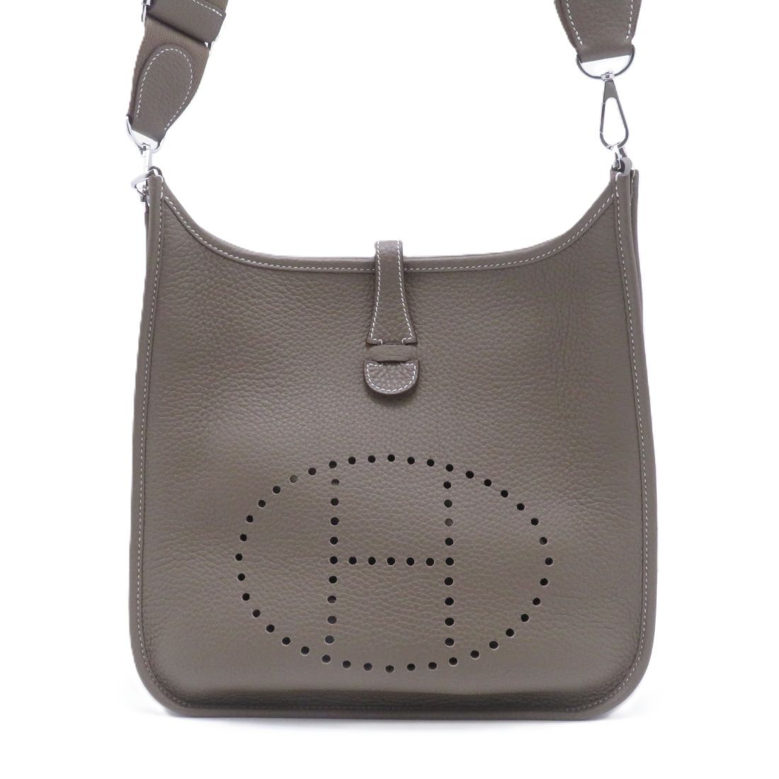 Hermes Evelyne Iiipm Etoupe Silver Shoulder Bag Taurillon Clemence