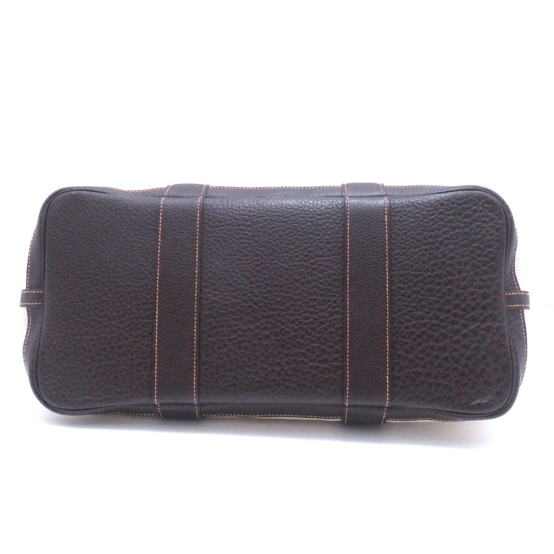 Hermes Garden Party PM Natural Dark Brown Silver Canvas Tote — view 3