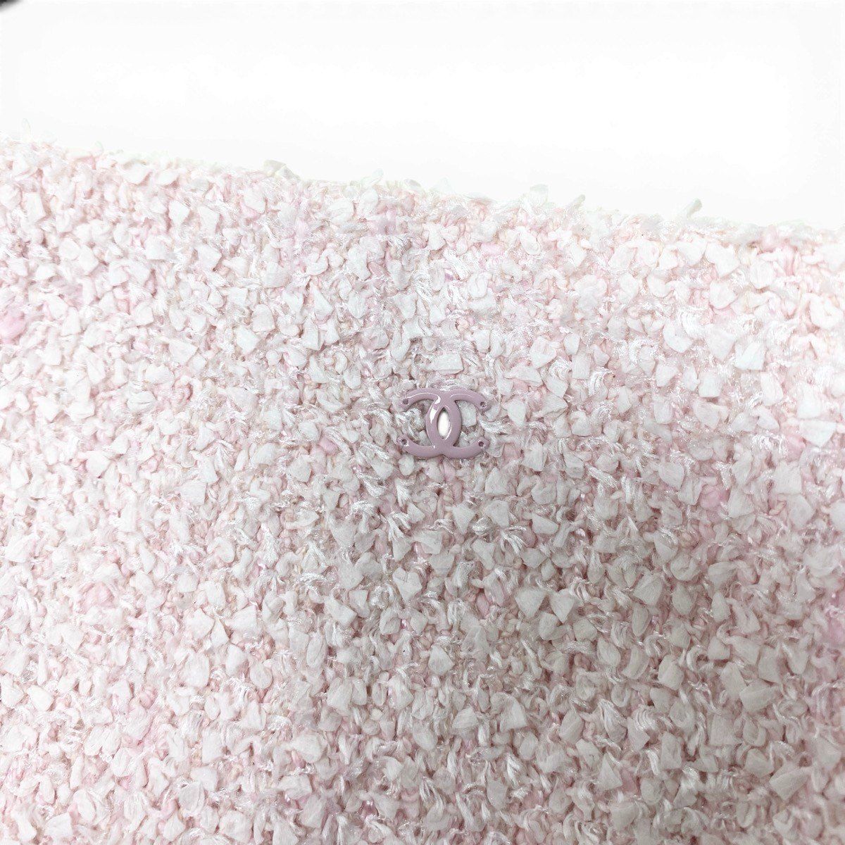 Chanel 04C Fancy Tweed Knee Length Skirt CC Logo Pink — view 4