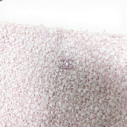 Chanel 04C Fancy Tweed Knee Length Skirt CC Logo Pink — view 4