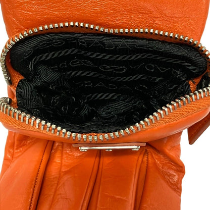 Prada Gloves Orange Leather — view 8
