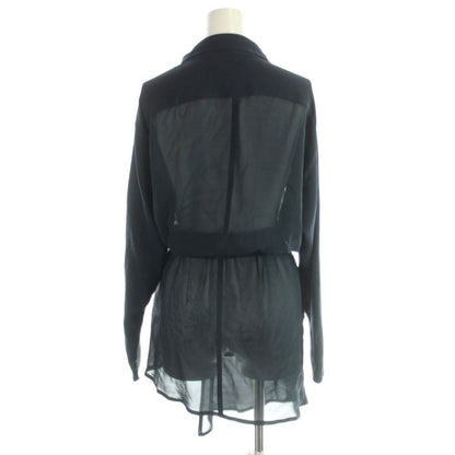 Chanel Cardigan Blouse Long Sleeve Sheer Spring Snap Chiffon 36 — view 3