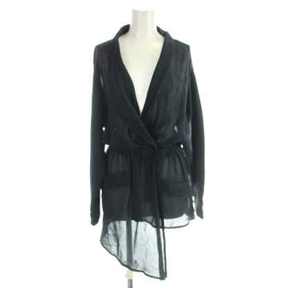 Chanel Cardigan Blouse Long Sleeve Sheer Spring Snap Chiffon 36