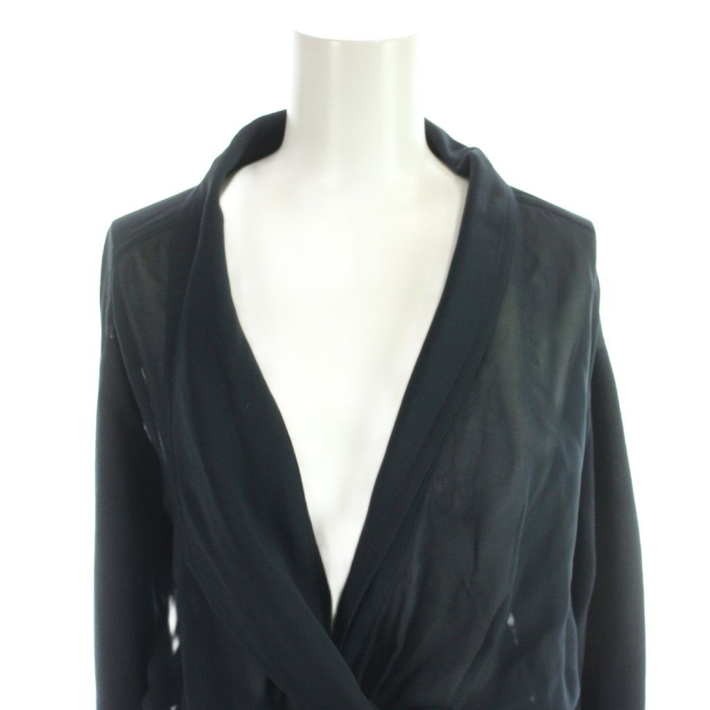 Chanel Cardigan Blouse Long Sleeve Sheer Spring Snap Chiffon 36 — view 4