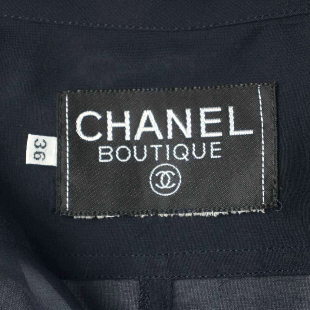 Chanel Cardigan Blouse Long Sleeve Sheer Spring Snap Chiffon 36 — view 5