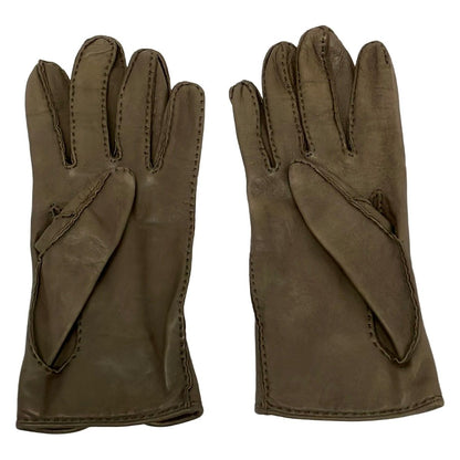 Hermes Gloves Gray Beige Sellier Leather — view 3