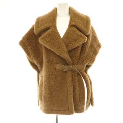 Max Mara Newabavo Teddy Bear Cape Coat Chesterfield SM Beige