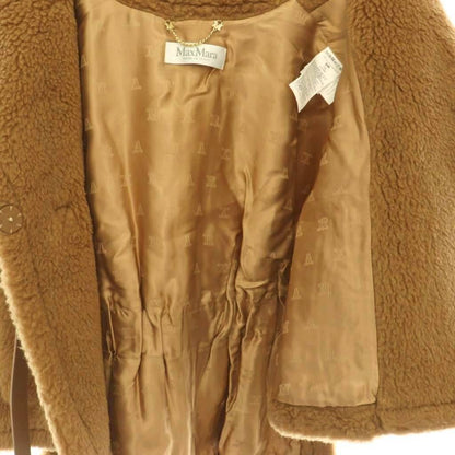 Max Mara Newabavo Teddy Bear Cape Coat Chesterfield SM Beige — view 4