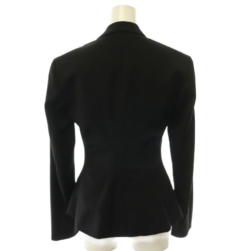 Saint Laurent Skirt Suit Set Gold Button Tailored Jacket Long Black — view 3