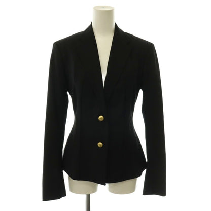 Saint Laurent Skirt Suit Set Gold Button Tailored Jacket Long Black — view 2