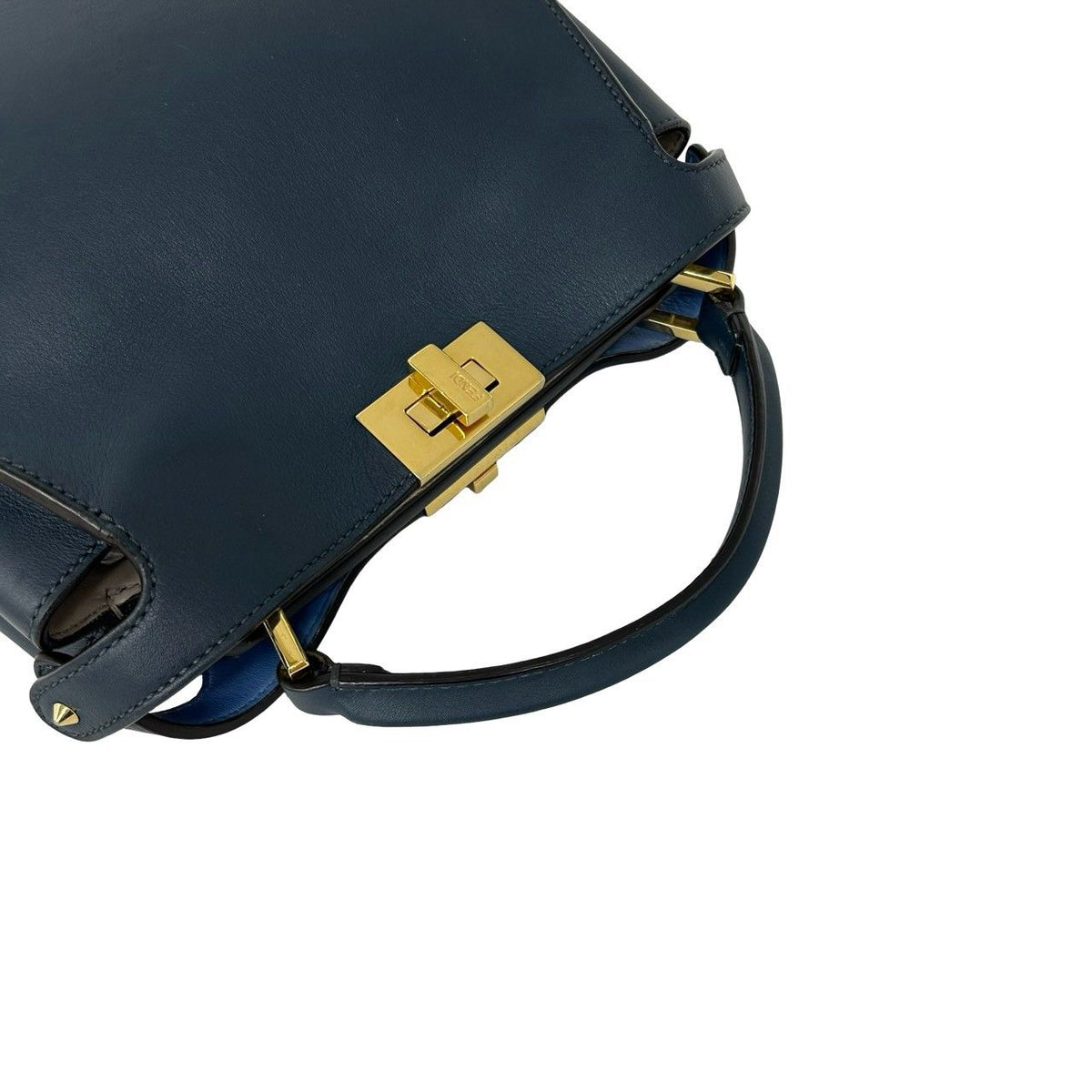 Fendi Peekaboo Iconic Essential Leather 2-Way Shoulder Bag Blue — view 4
