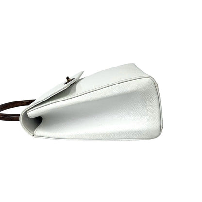 Chanel Vintage CC Logo Caviar Leather Handbag Mini Tote White — view 5