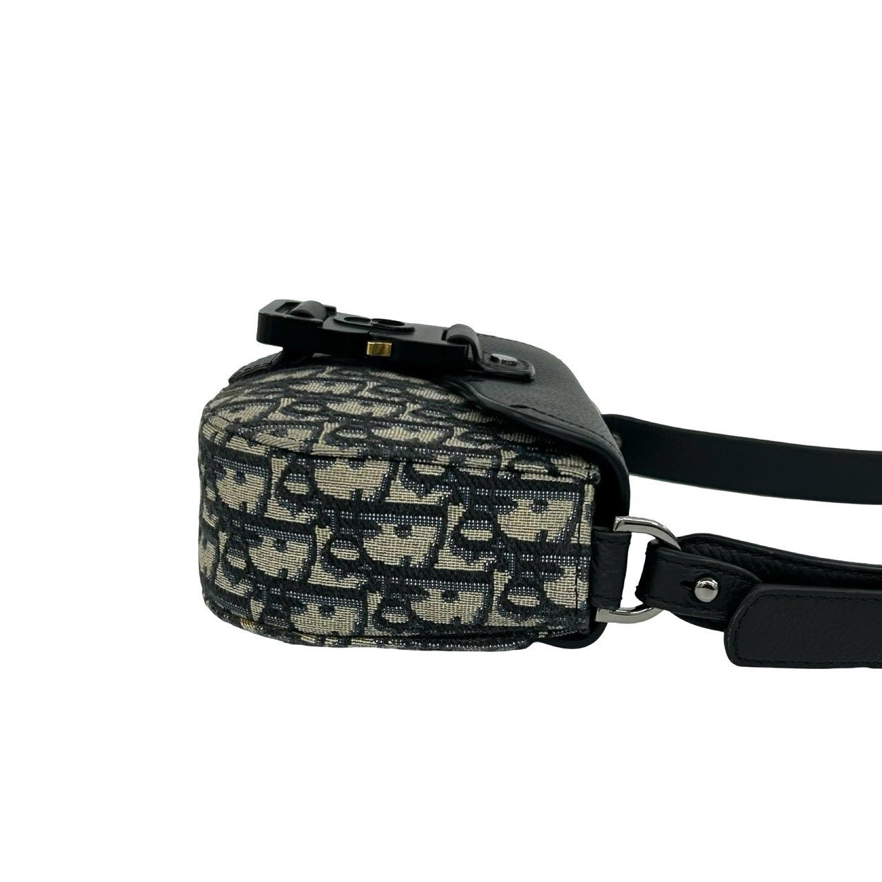 Dior Saddle Pouch Oblique Leather Canvas Shoulder Bag Pochette Black — view 6