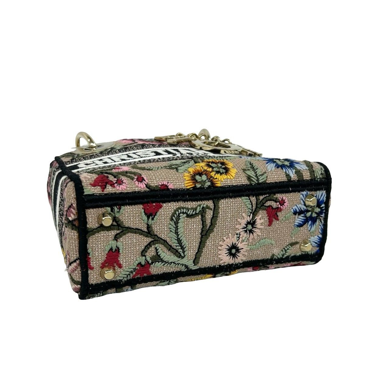 Dior Lady D-lite Mini Logo 2-Way Shoulder Bag Beige — view 7