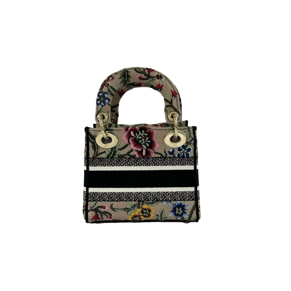 Dior Lady D-lite Mini Logo 2-Way Shoulder Bag Beige — view 3