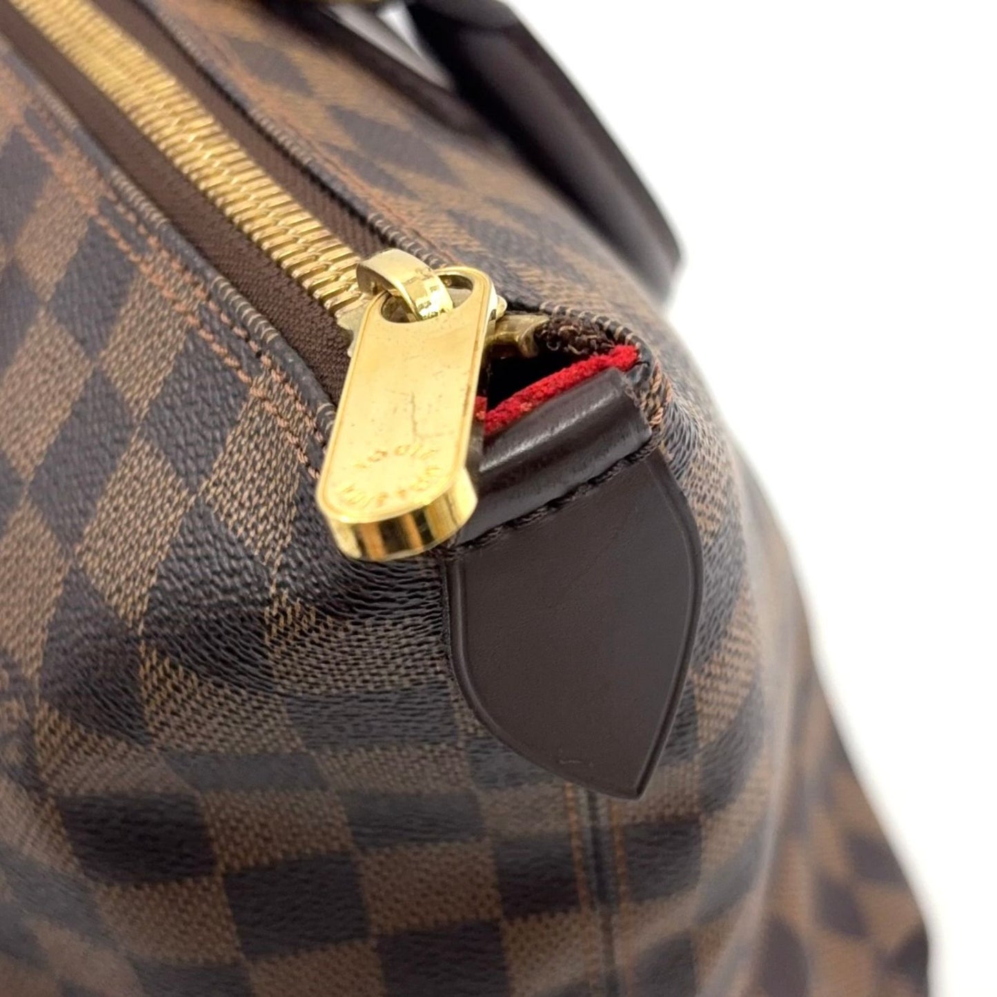 Louis Vuitton Saleya MM Damier Ebene Leather Brown Tote Gold — view 6