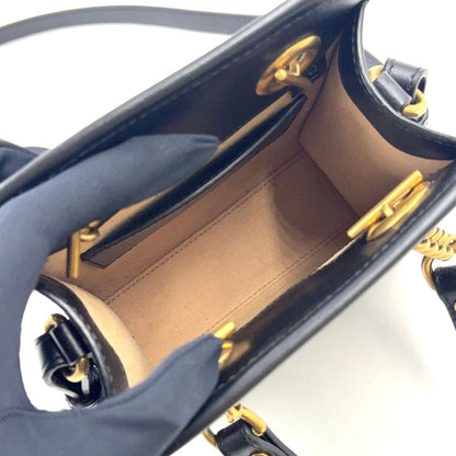 Gucci GG Marmont 2-Way Shoulder Leather Black Handbag Gold — view 3