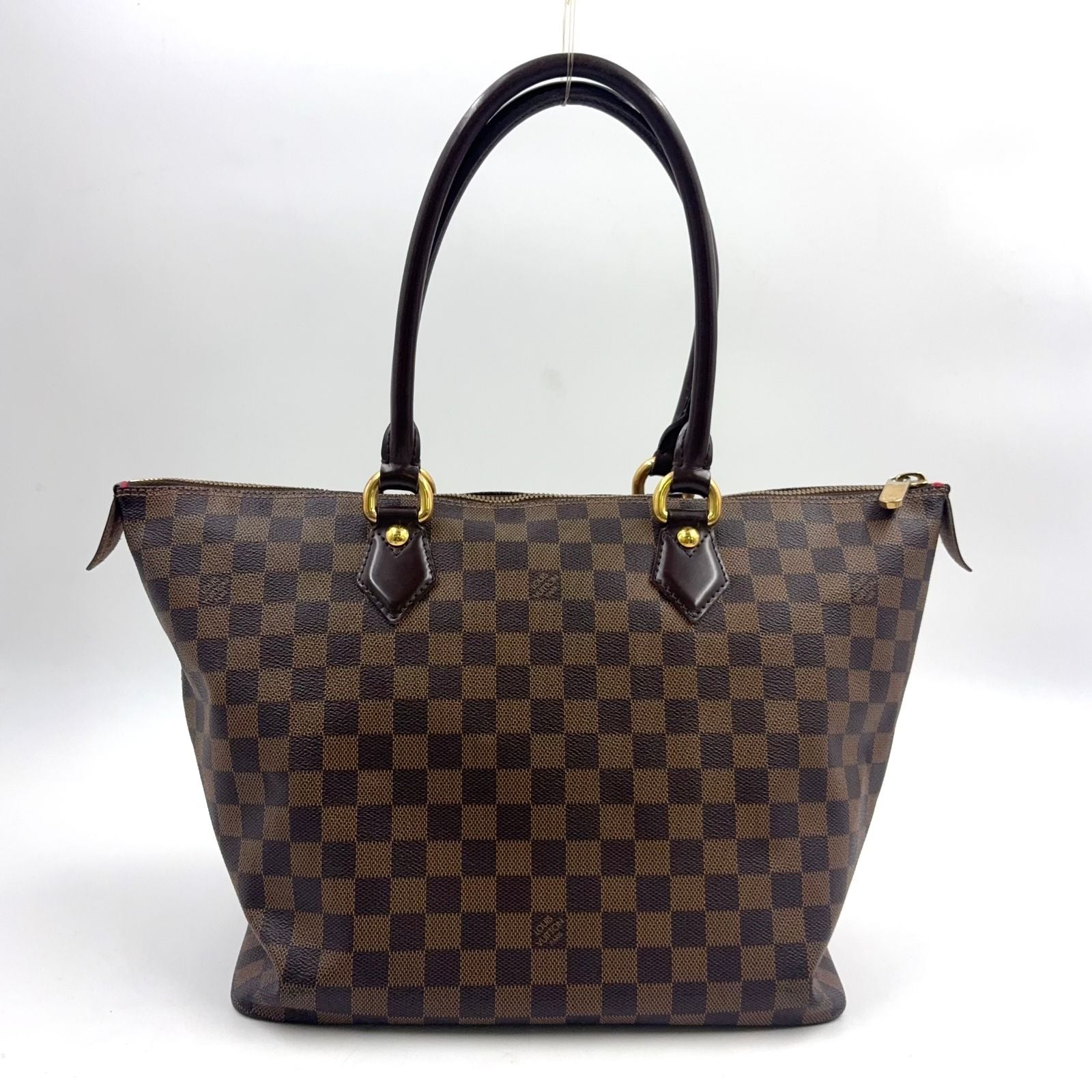 Louis Vuitton Saleya MM Damier Ebene Unclear Leather Brown Tote Gold