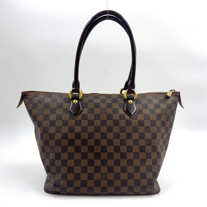 Louis Vuitton Saleya MM Damier Ebene Unclear Leather Brown Tote Gold