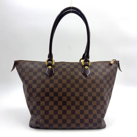 Louis Vuitton Saleya MM Damier Ebene Unclear Leather Brown Tote Gold