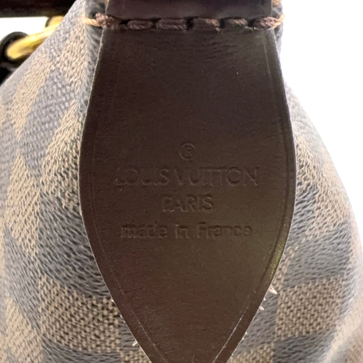 Louis Vuitton Saleya MM Damier Ebene Unclear Leather Brown Tote Gold — view 4