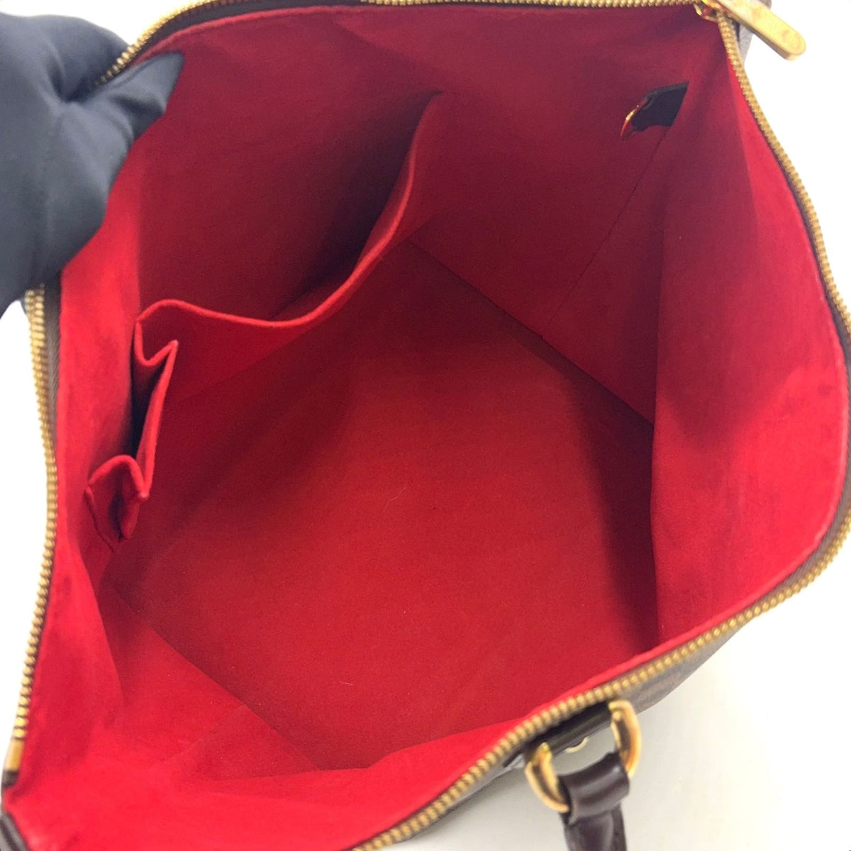 Louis Vuitton Saleya MM Damier Ebene Unclear Leather Brown Tote Gold — view 3