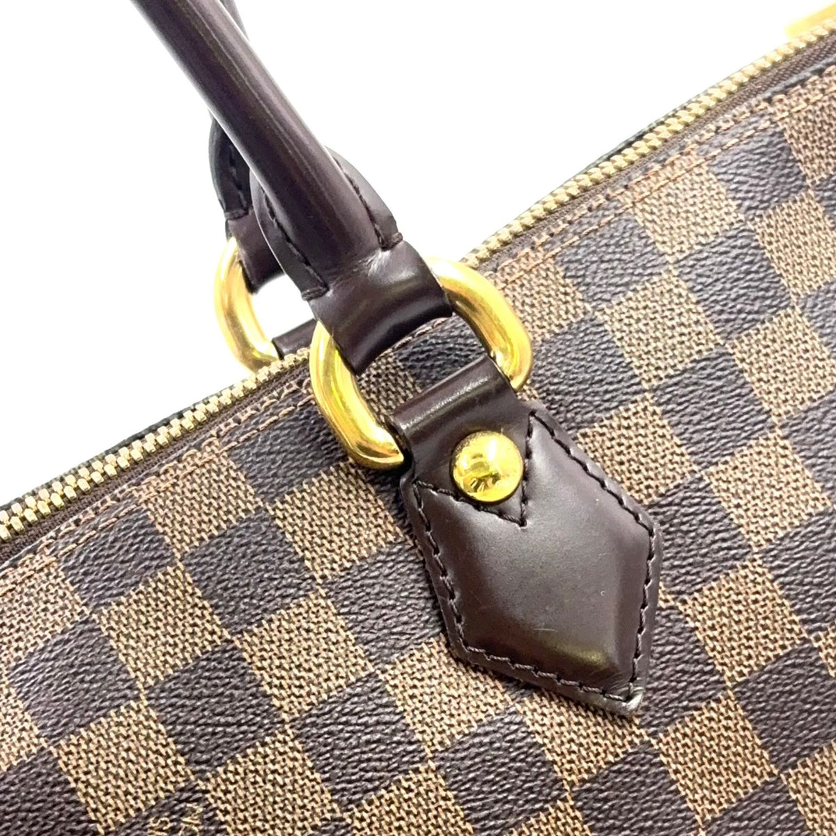 Louis Vuitton Saleya MM Damier Ebene Unclear Leather Brown Tote Gold — view 7